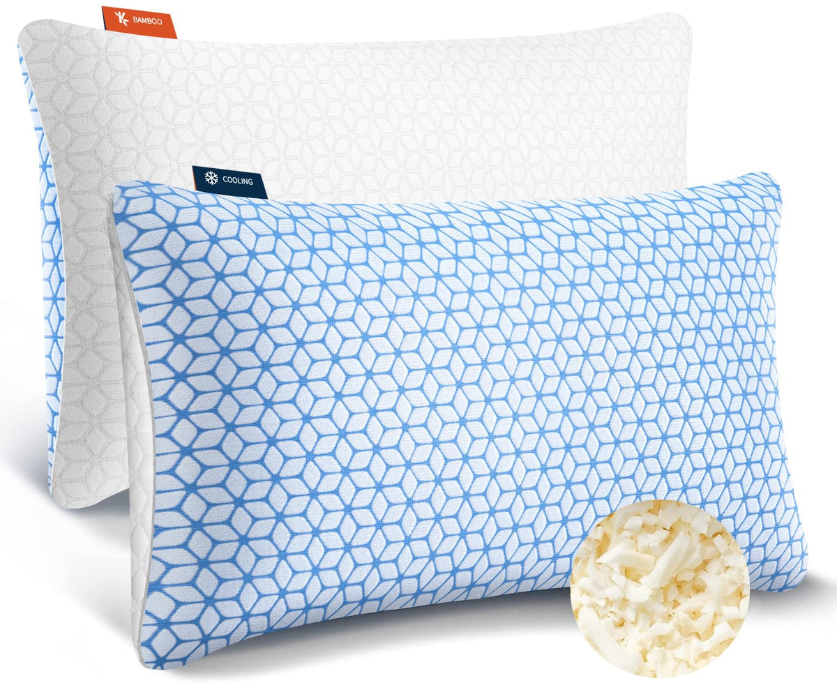 Love Attitude shredded memory foam pillow king size two pack on bed for customizable support