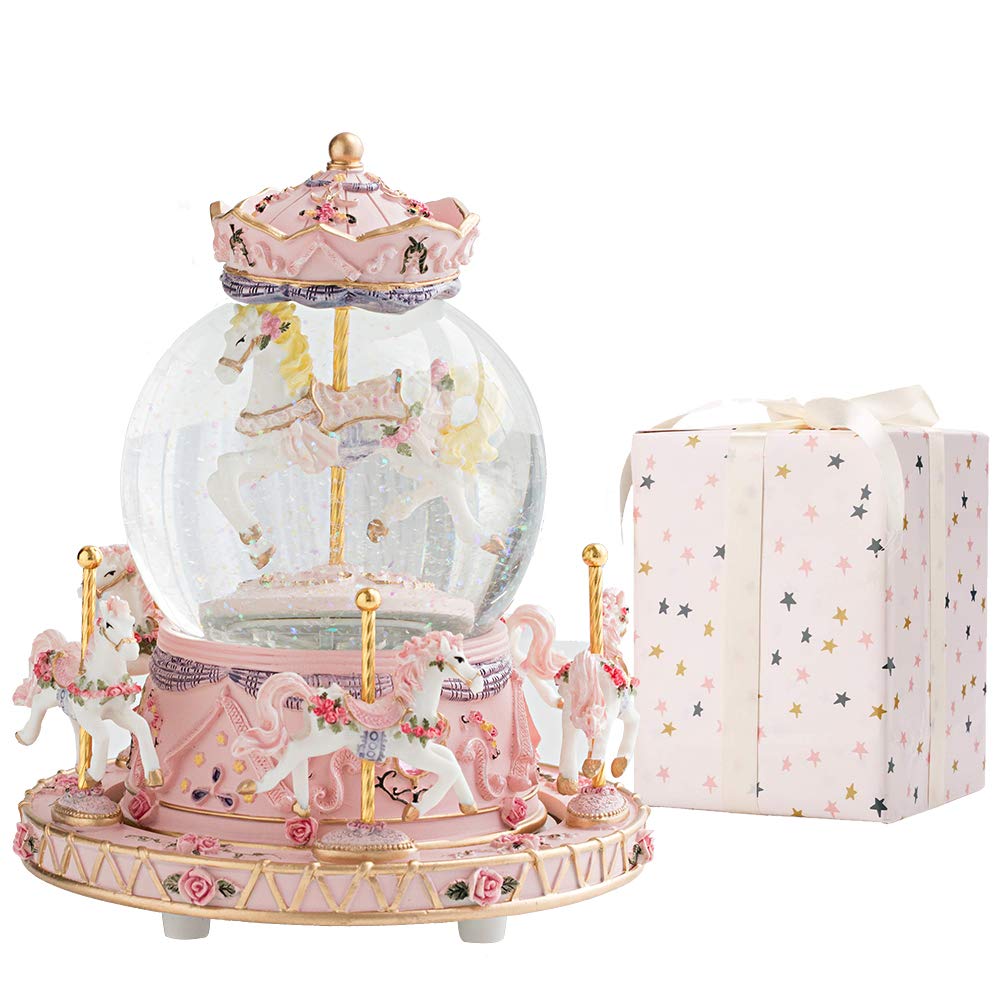 LOVE FOR YOU gift-wrapped snow globe for festive decor and keepsakes