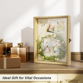 Love-KANKEI shadow box frame beads design adds decorative edge to artwork.