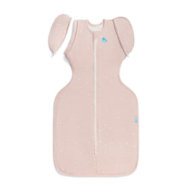 Love to Dream Swaddle Up Transition Bag Stage 2 in Powder Pink Twinkle, 1.0 TOG fit for 13-19 lb babies.