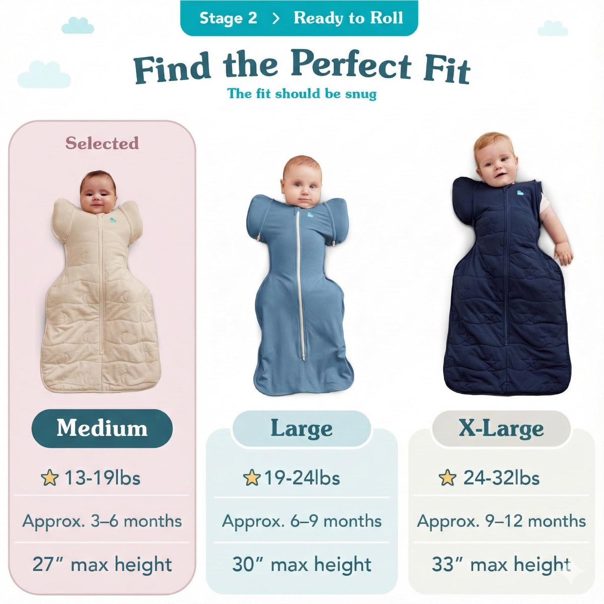 One arm free transition with Love to Dream Swaddle Up Transition Bag.