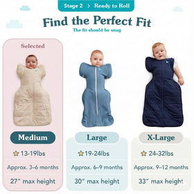 One arm free transition with Love to Dream Swaddle Up Transition Bag.