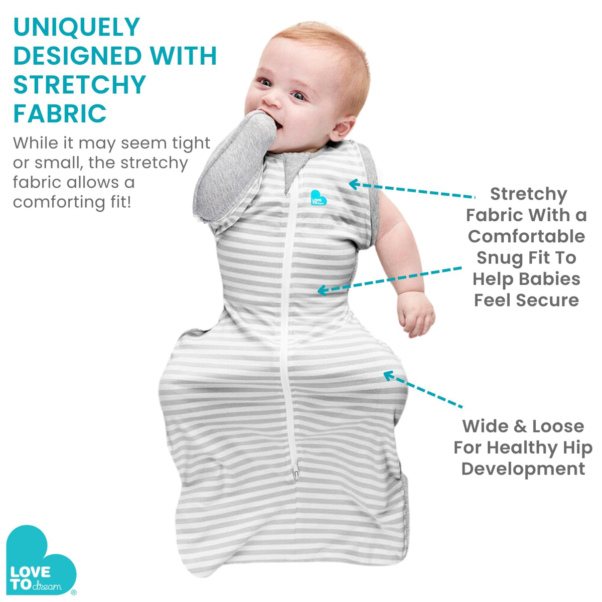 Wings removed to reveal arms-free sleep in Love to Dream Transition Bag.