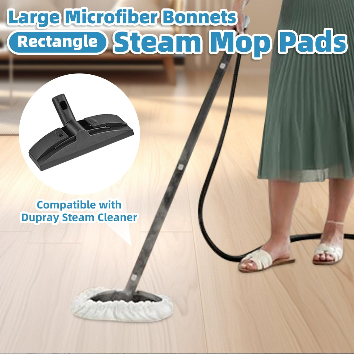 LOVECO microfiber double-layer pad traps moisture for thorough cleaning