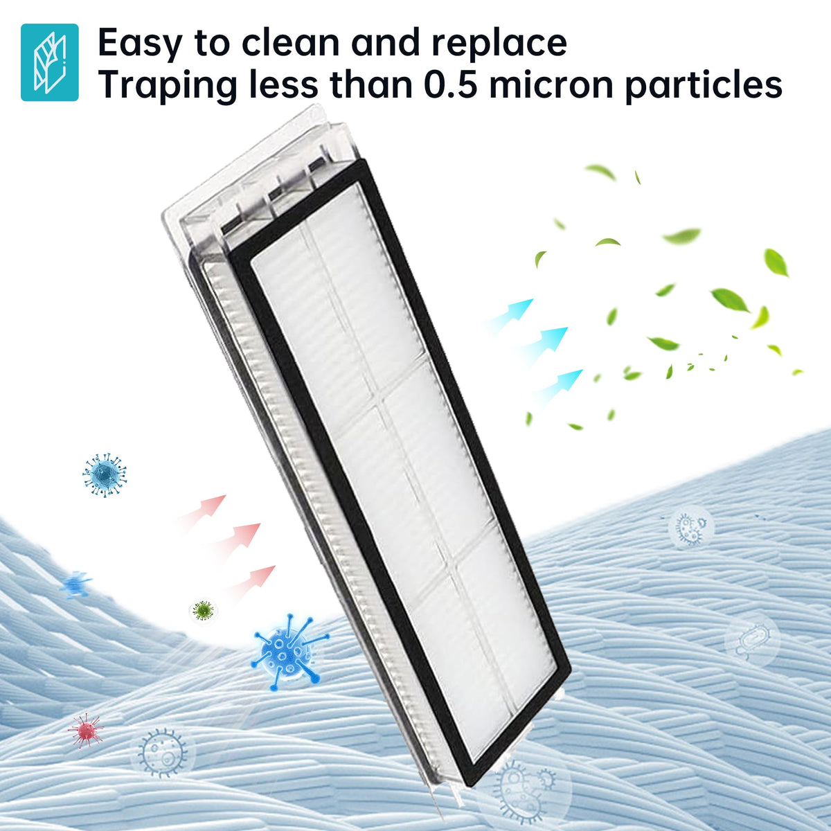 LOVECO Roborock filter traps dust for improved airflow and suction