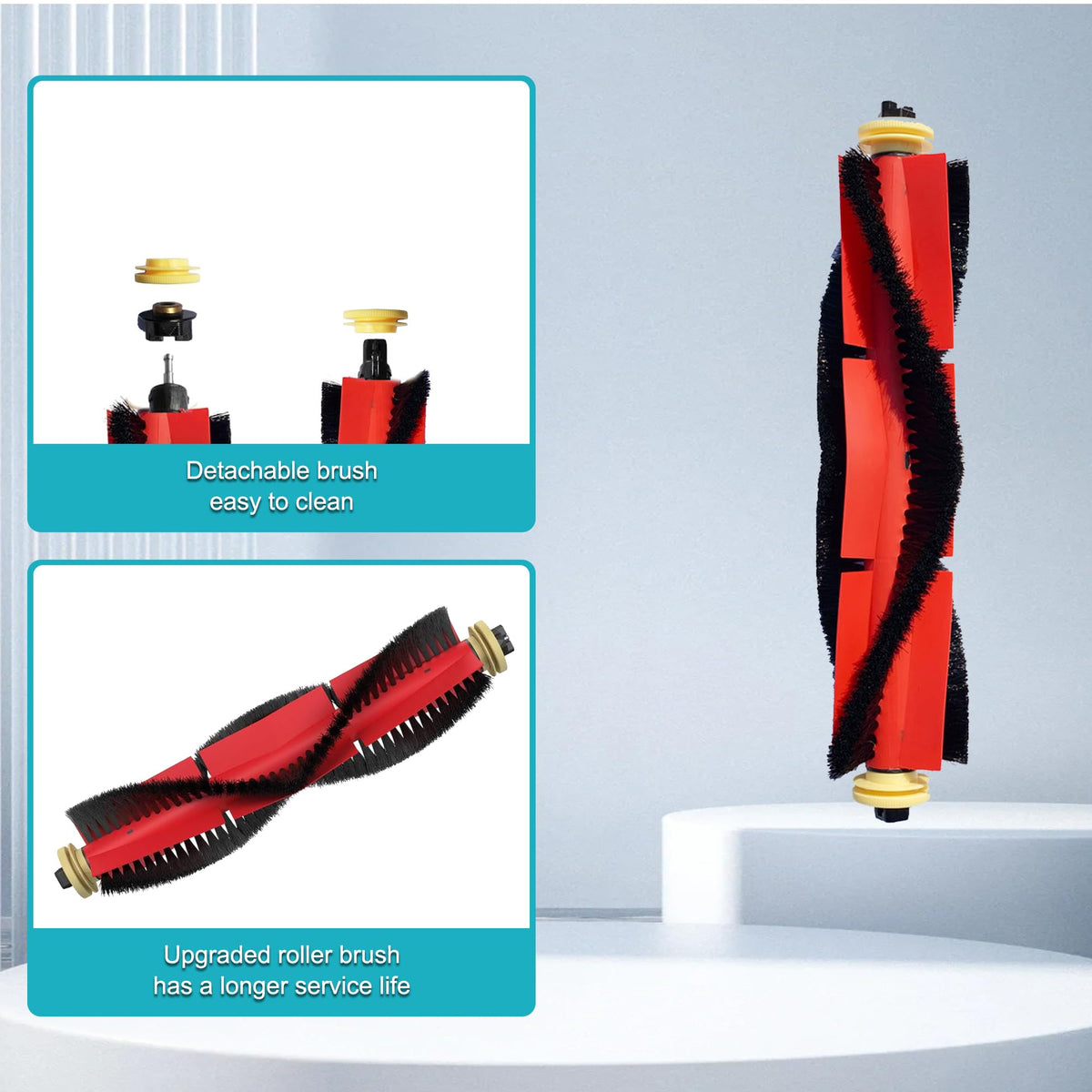 LOVECO Roborock S5 side brush reaches edges for thorough corner cleaning