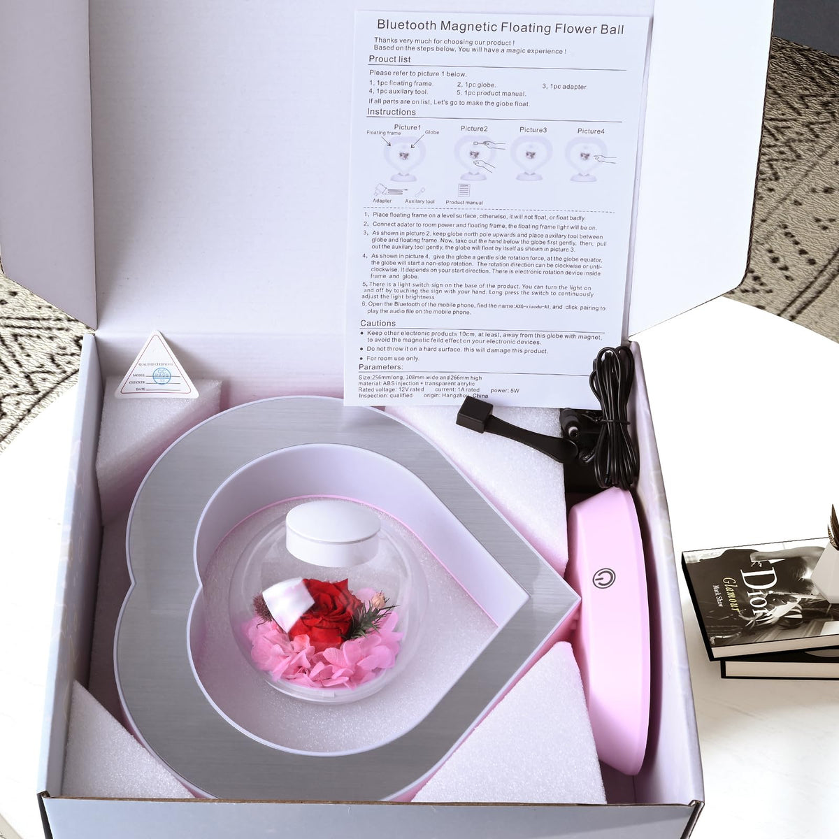 LoveLin pink preserved-rose display for long-lasting, elegant home decor.