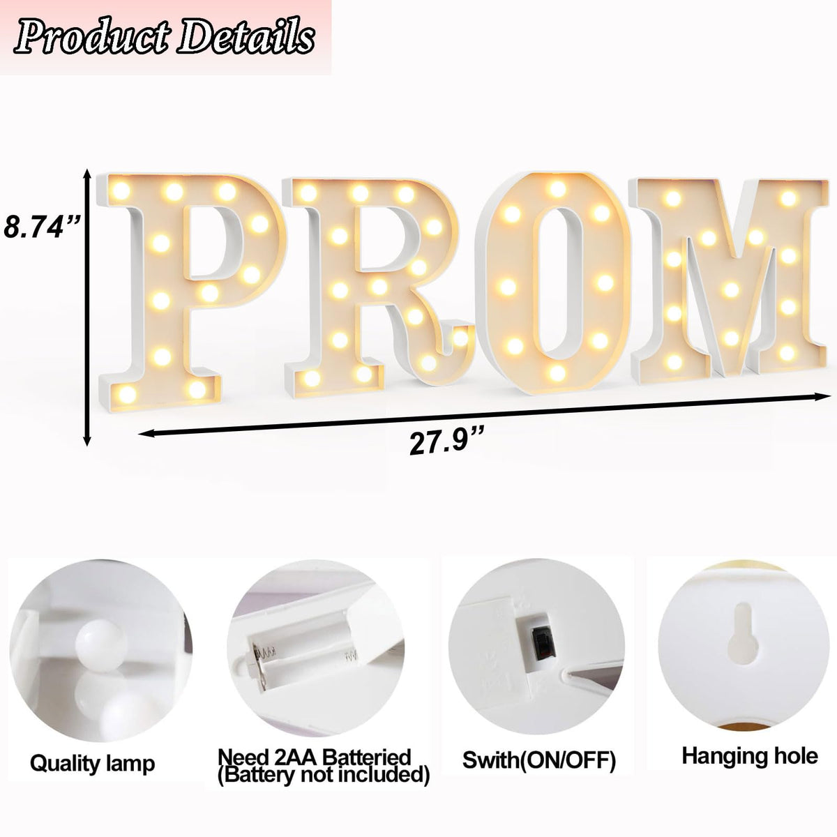 Lovelite warm white LEDs create a sparkling prom glow