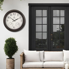 Lovely Home Essentials 18in outdoor clock face detail showing bold numbers and high-contrast design