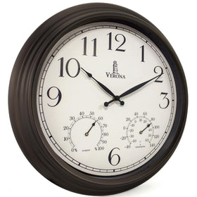 Lovely Home Essentials 18in outdoor clock front view with large, readable numerals for backyard use