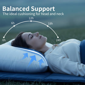 LOVELYREST pillow fluff close-up emphasizes airy fibers and lasting lift