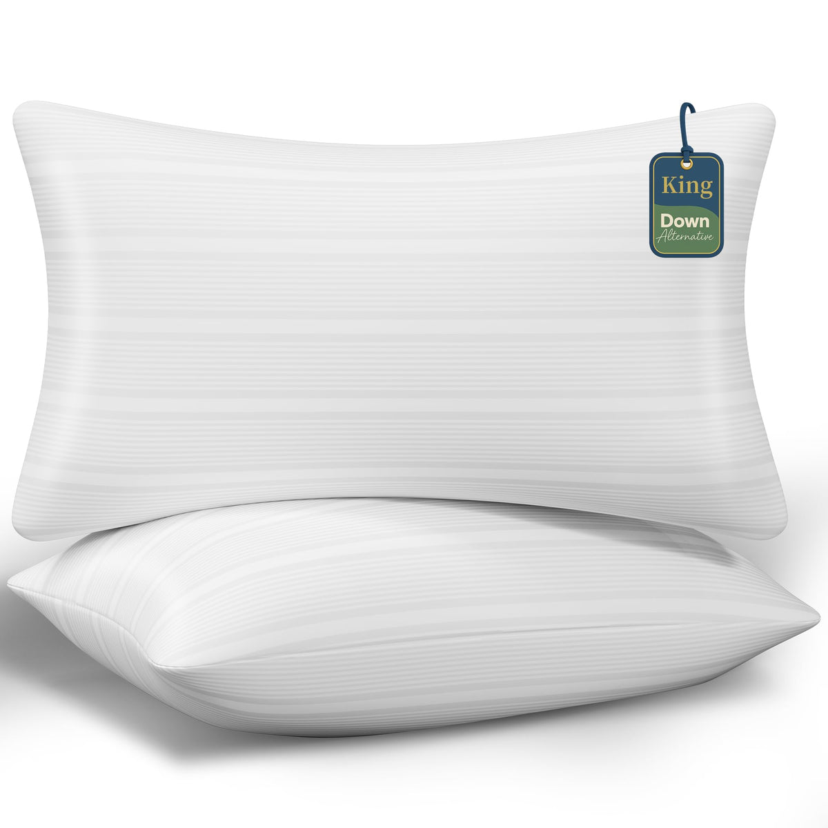 LOVELYREST King pillow loft close-up showing lasting fluff and support