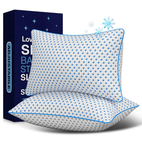 LOVELYREST memory foam pillow with adjustable loft for personalized height.