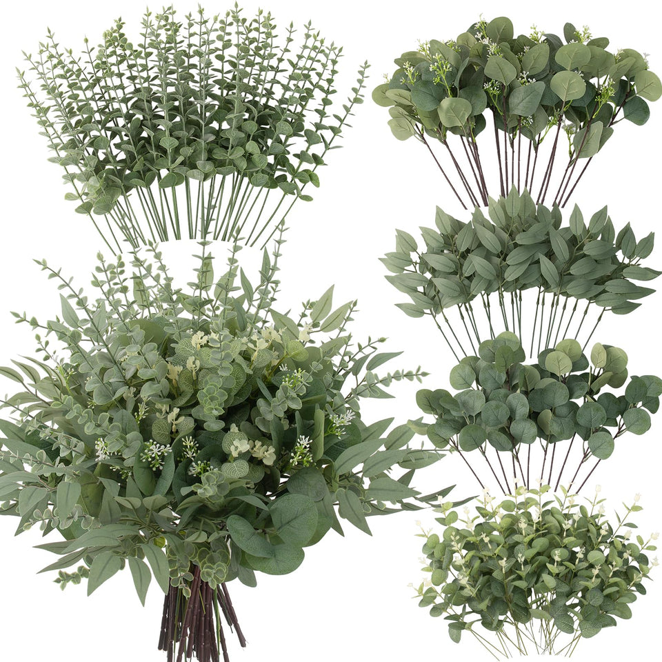 Lovemoon artificial eucalyptus stems bulk for lush wedding centerpieces.