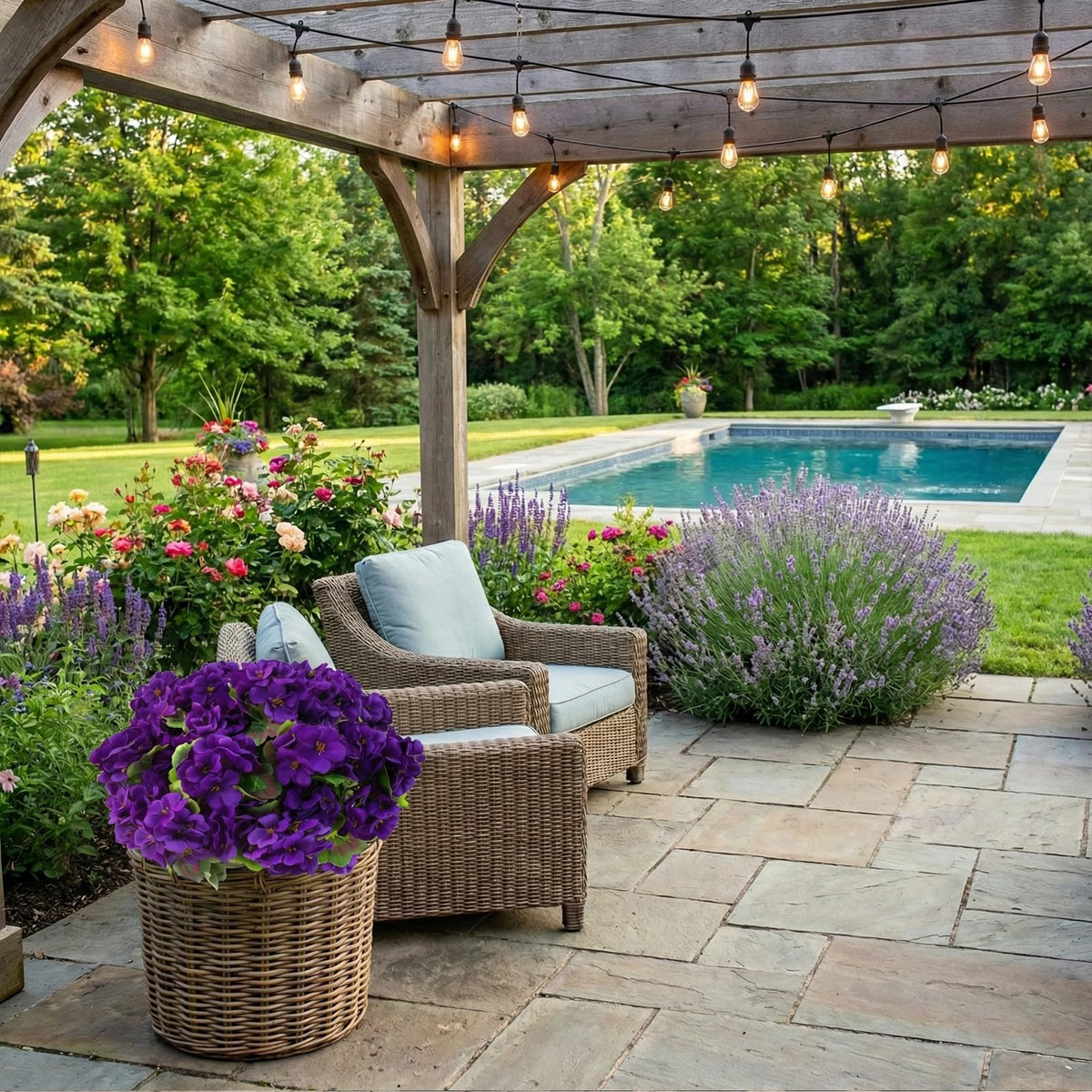 Lovemoon geraniums outdoor-ready with UV-fast color retention.