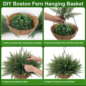 Lovemoon coconut fiber pot fern detail with natural texture