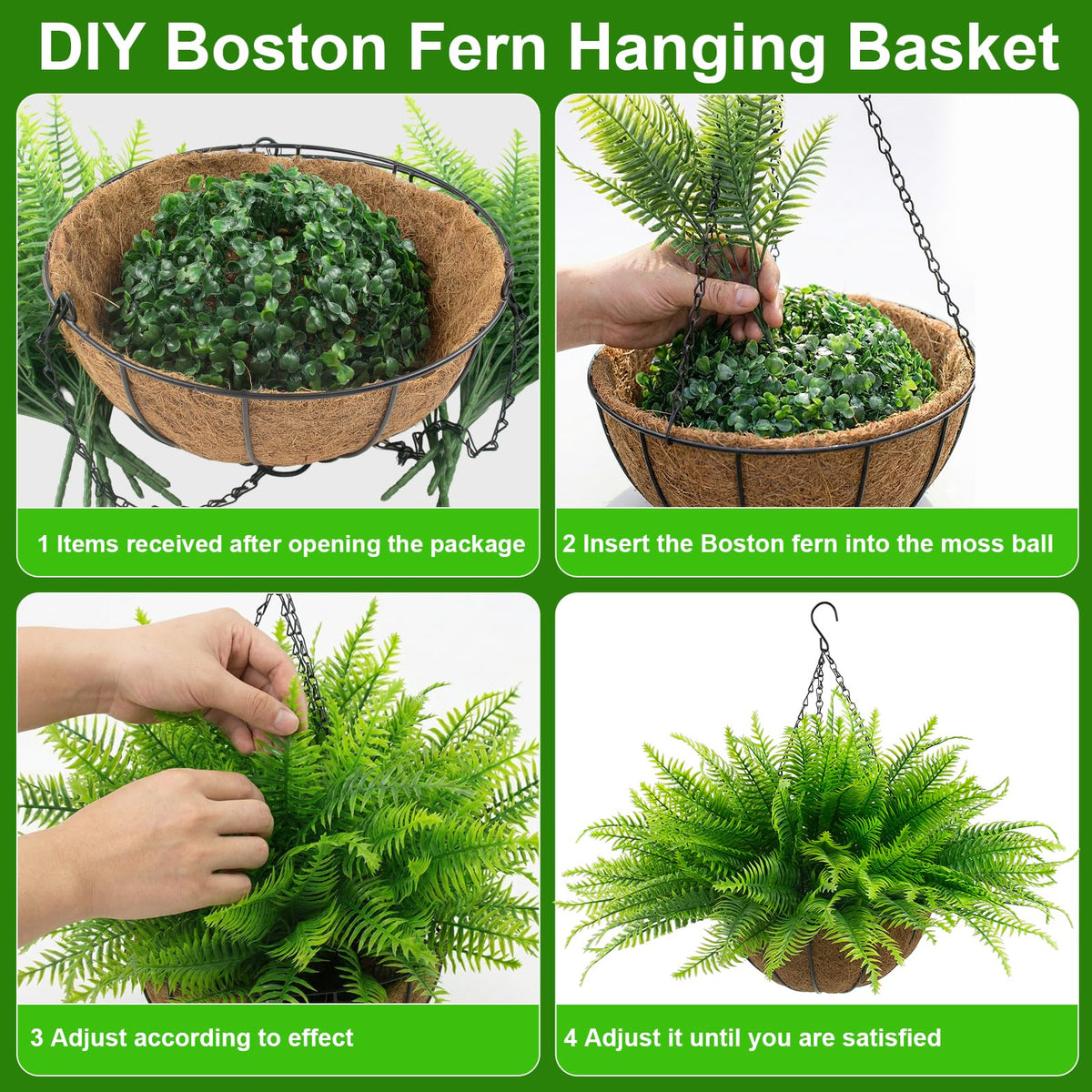 Lovemoon hanging planters with coconut fiber pots for easy indoor decoration.