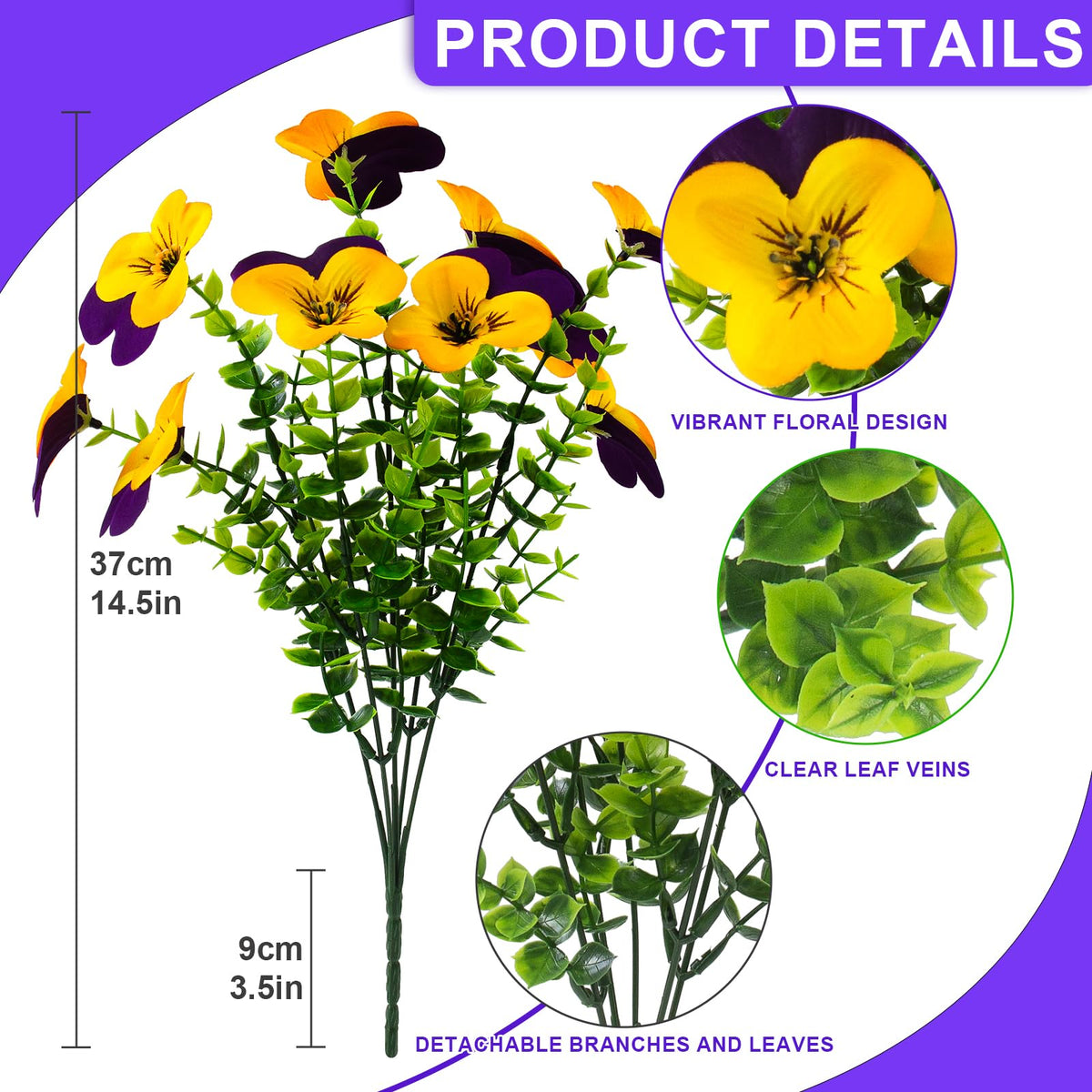 Lovemoon 24-piece pansy flowers for a full, lush front porch display.