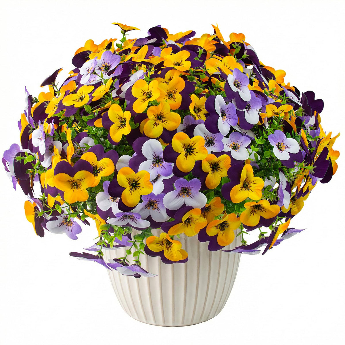 Lovemoon pansy flowers all-season display idea for home or shop windows.