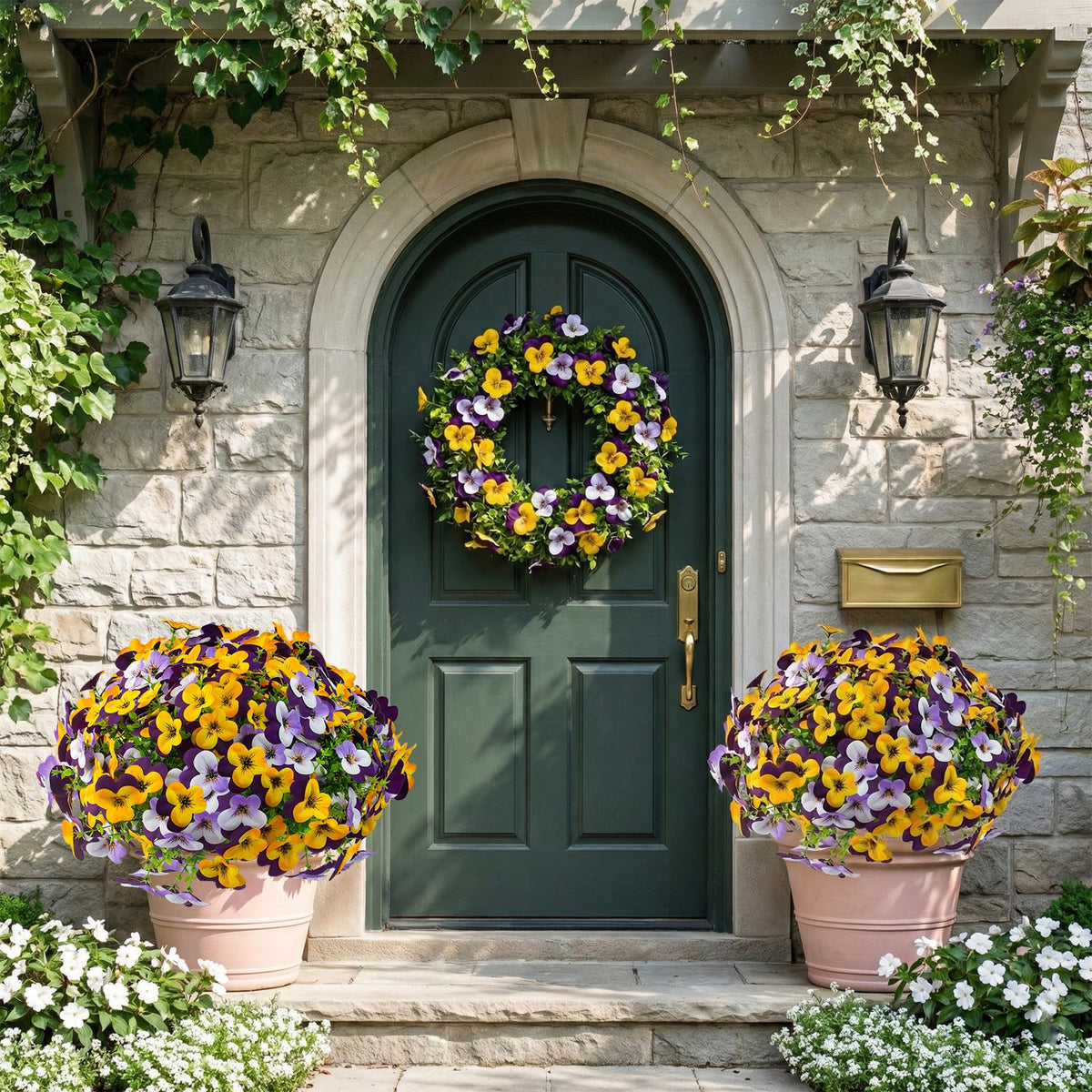 Lovemoon pansy flowers colorfast petals suitable for all-weather use.