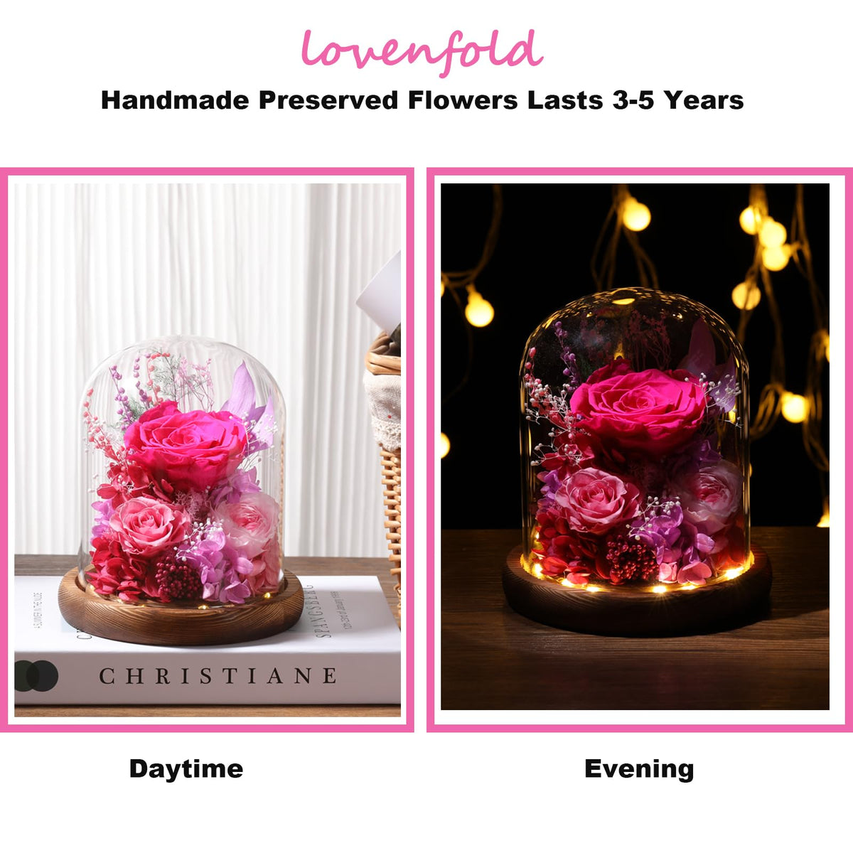 Lovenfold artisan bloom close-up shows preserved petals and texture.