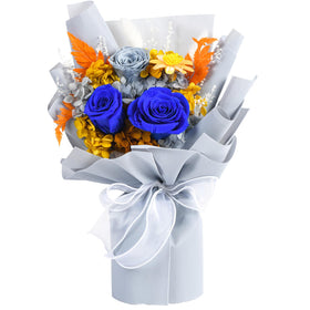 Lovenfold blue rose preserved bouquet for delivery, lasting visual appeal.