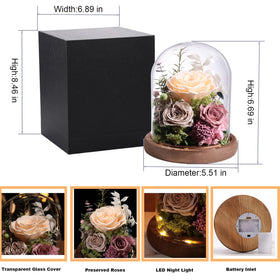 Lovenfold Forever Rose with LED base lights creates a romantic night ambiance.