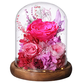 Lovenfold glass dome LED rose for elegant ambient decor.