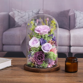 Lovenfold glass dome rose keepsake for elegant home decor