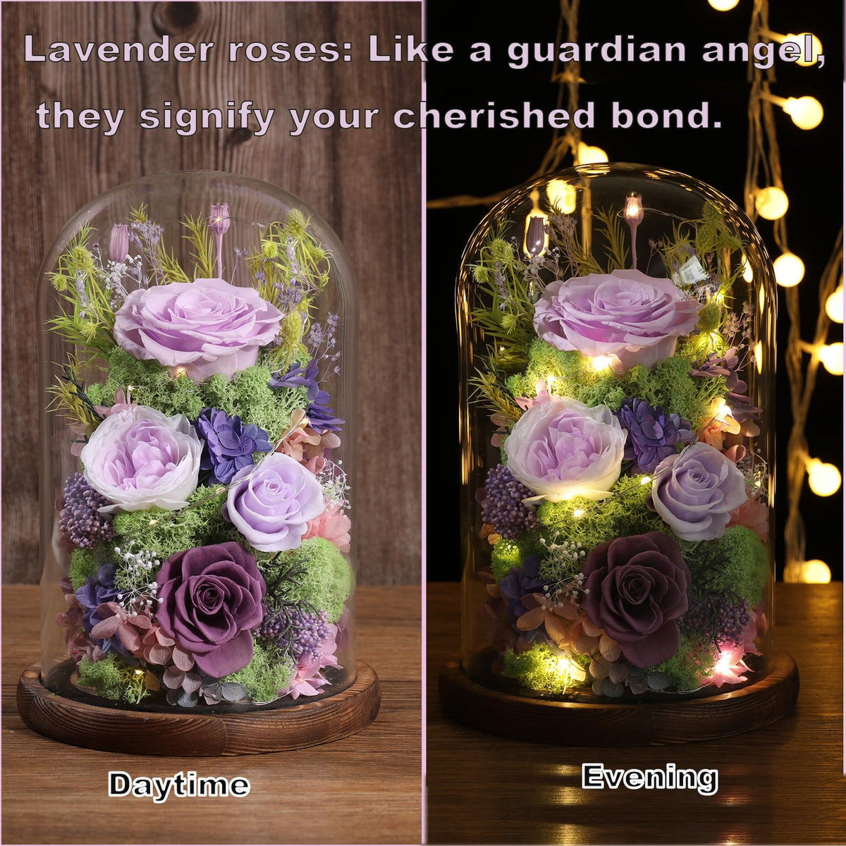 Lovenfold lavender rose dome perfect gift for mom or grandma