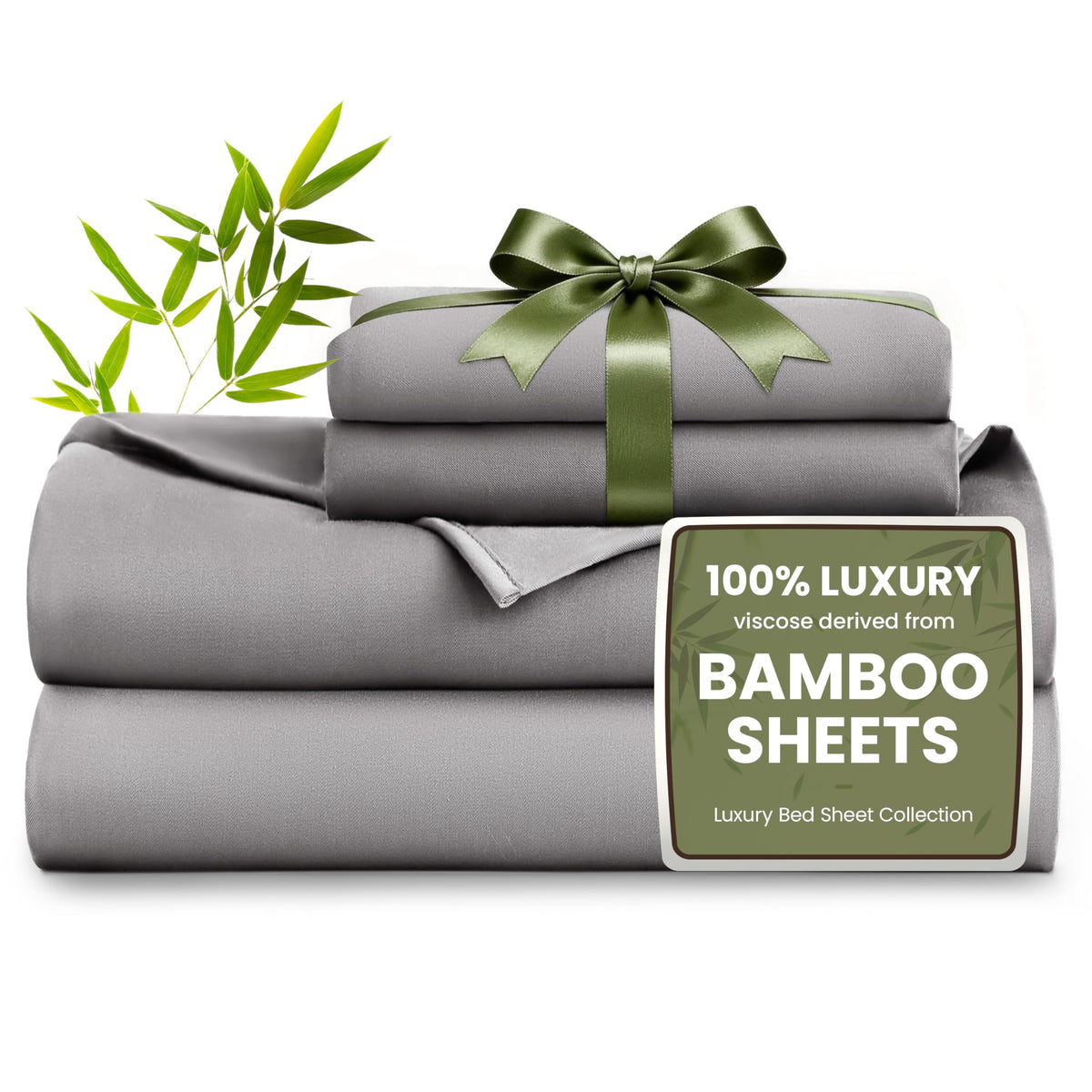 Love's cabin 4-piece king size sheet set on bed, silky softness and cooling comfort.
