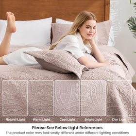 Love's cabin all-season quilt design fits modern bedroom decor.