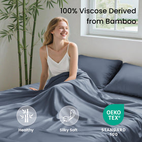 Love's cabin bamboo king fitted sheet showing secure 16in deep pocket