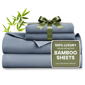 Love's cabin bamboo king flat sheet with silky-soft finish for cool nights