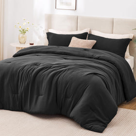 Love's cabin black twin-xl comforter set texture shows soft, breathable fabric for year-round comfort.
