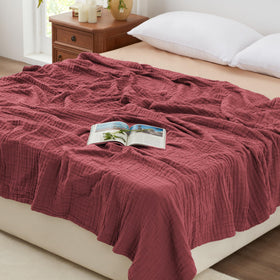 Love's cabin six-layer gauze close-up highlighting breathable cotton softness.
