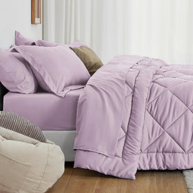 Love's cabin box-stitch comforter keeps fill in place for lasting loft.
