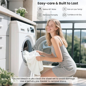 Love's cabin easy-care machine-washable sheets for busy households.