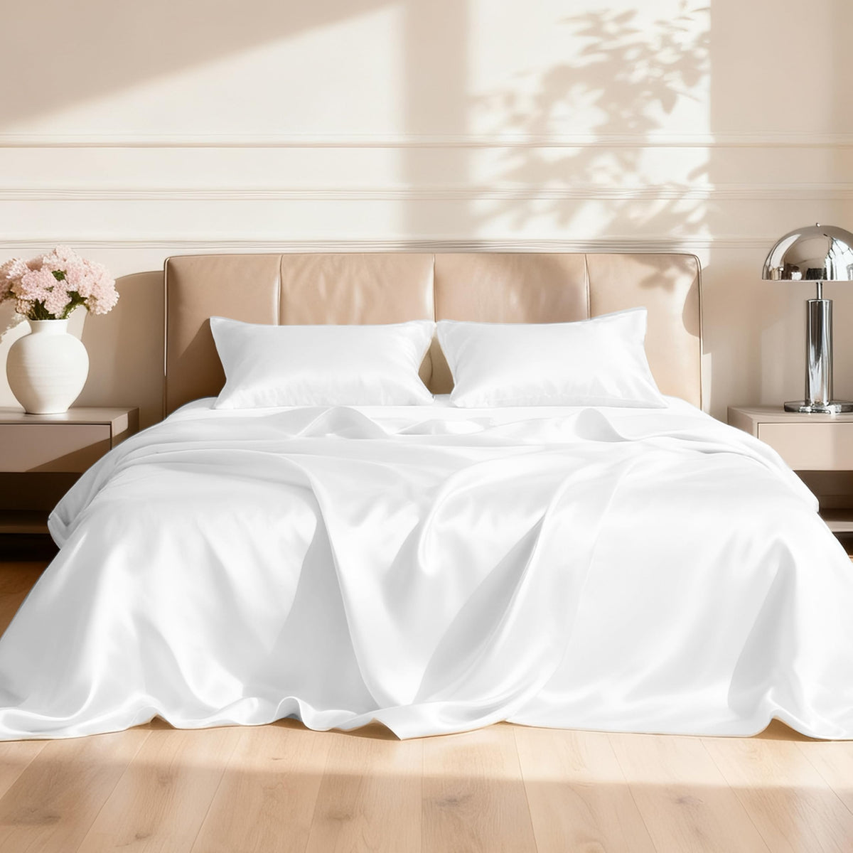 Love's cabin full-size satin flat sheet with silky smooth surface for a comfortable sleep