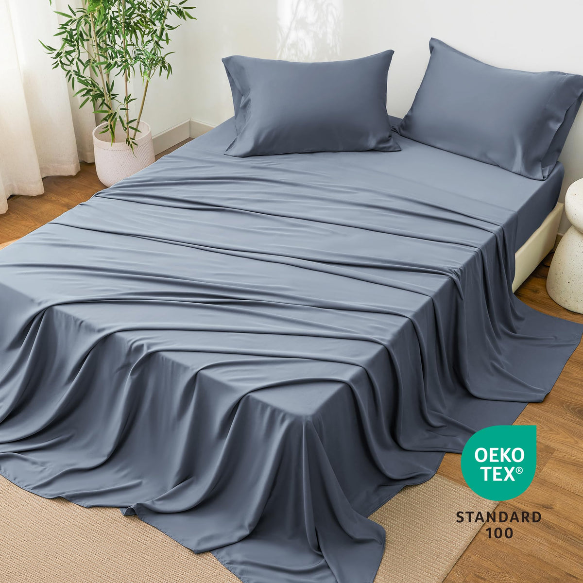 Love's cabin hotel-style bedding setup for a refined bedroom look