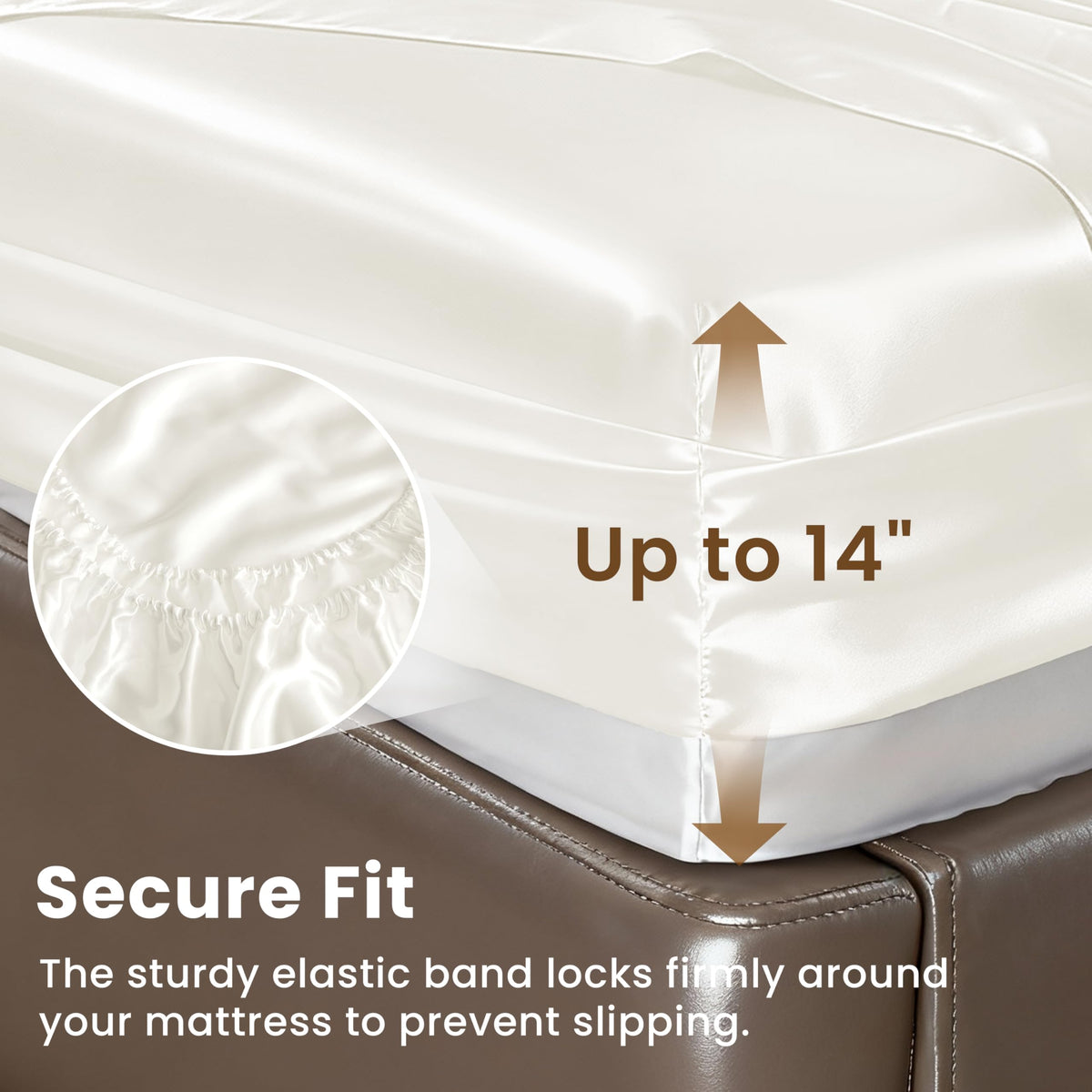 Love's cabin ivory satin pillowcases protect hair and skin while you sleep.