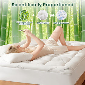 Love's cabin king topper shown in a modern bedroom for a restful sleep setup.