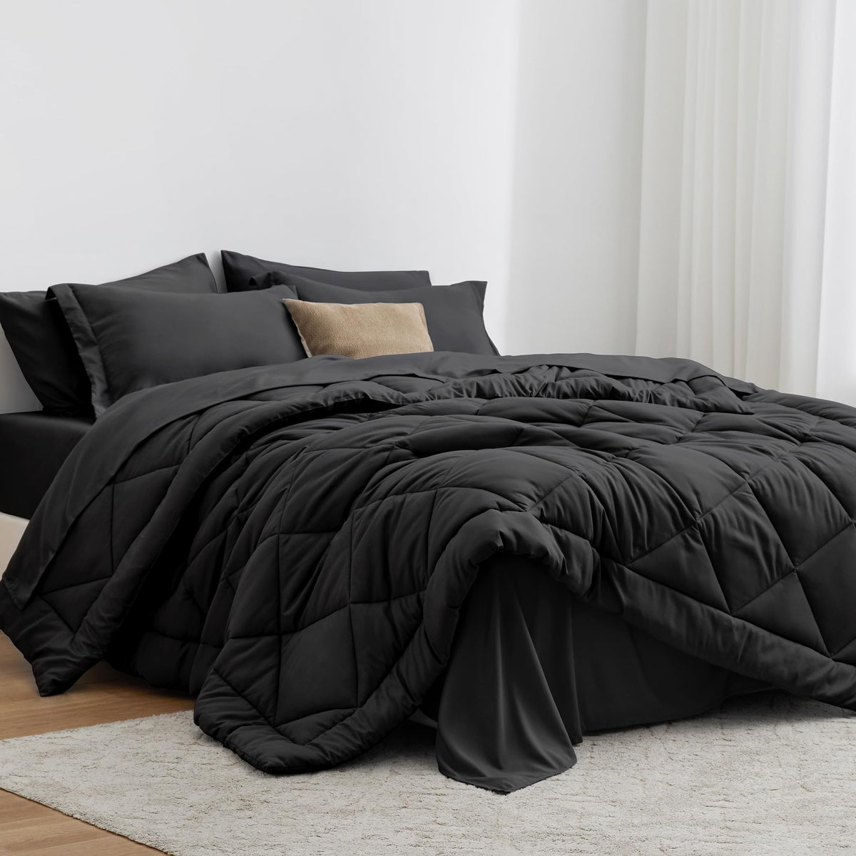 Love's cabin king-size black comforter for all-season warmth and softness
