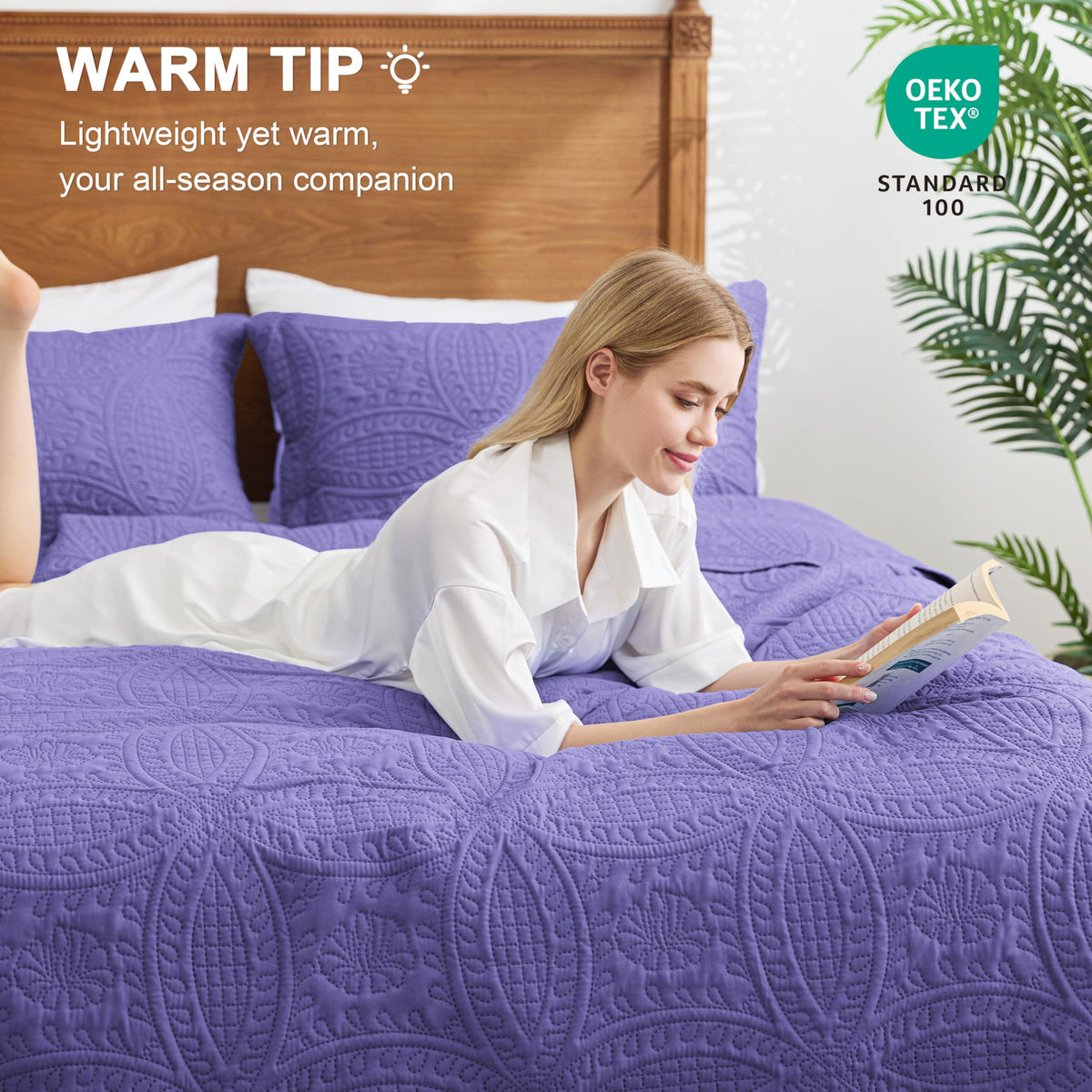 Love's cabin Lightweight Bedspread demonstrates easy, pet-friendly comfort.