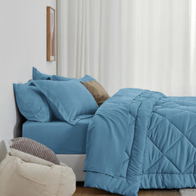 Love's cabin Misty Blue king fitted sheet with deep pockets for secure fit