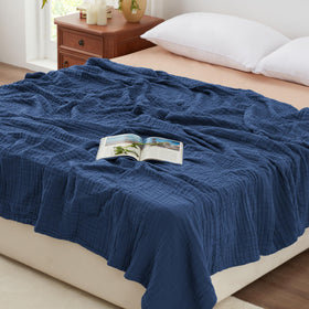 Love's cabin muslin blanket breathable-weave for year-round comfort