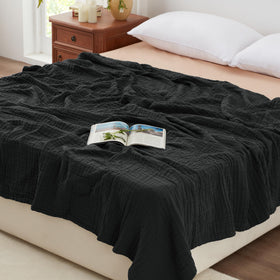 Love's Cabin muslin blanket king-size six-layer gauze for breathable warmth.