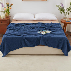 Love's cabin muslin blanket softening with washing for cozy touch