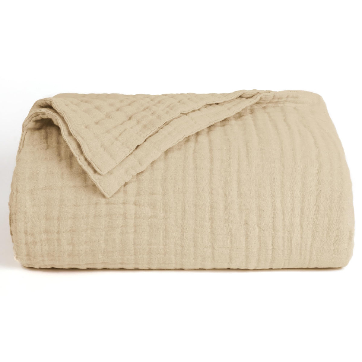 Love's cabin muslin blanket displaying 6-layer gauze construction for breathable warmth