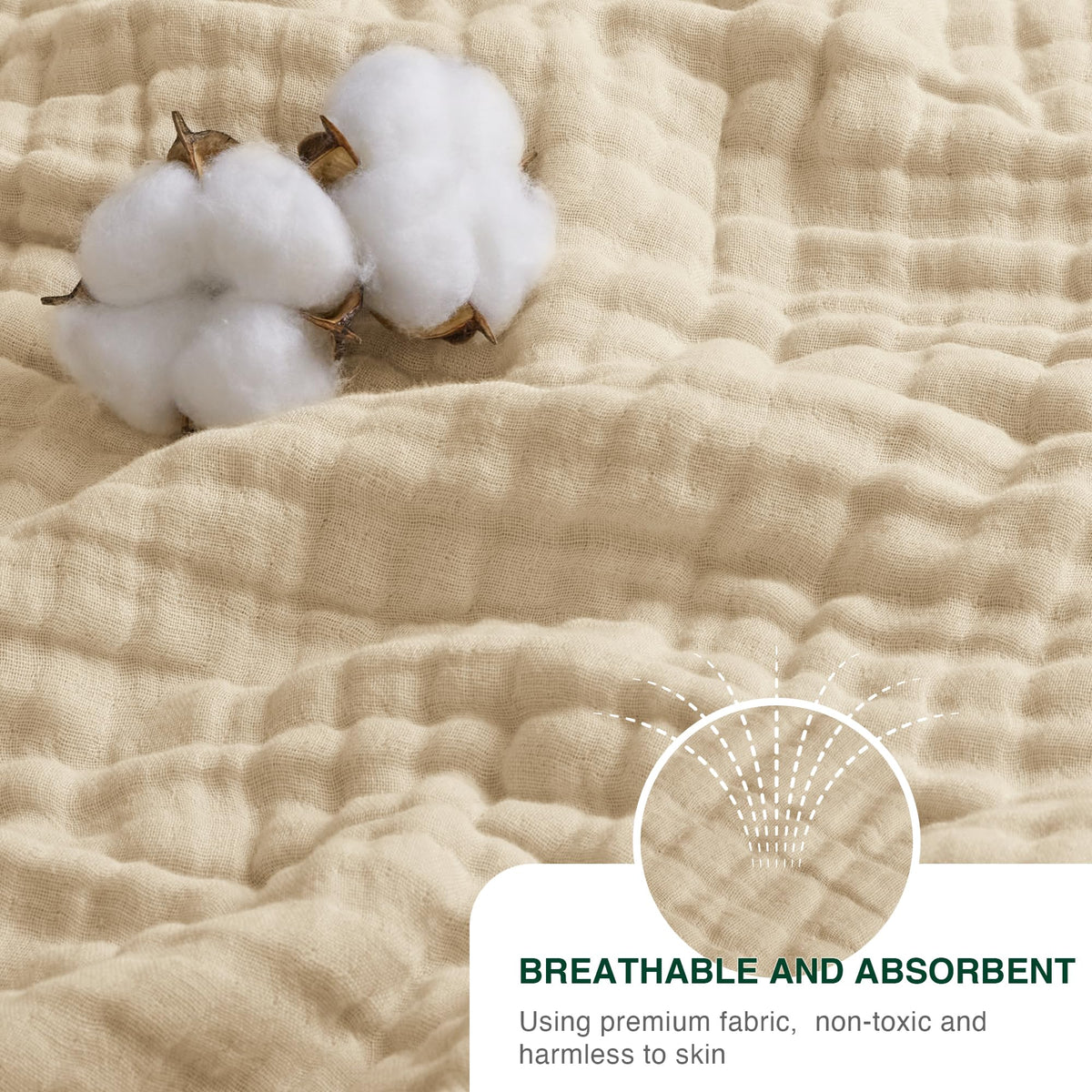Cozy bedroom scene featuring Love's cabin muslin blanket as a throw